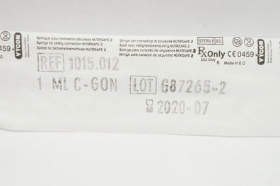 Vygon 1015.012 Safe Ente Feeding Syringe w/ a Nutrisafe2 Connection 1ml C-Gon(x)
